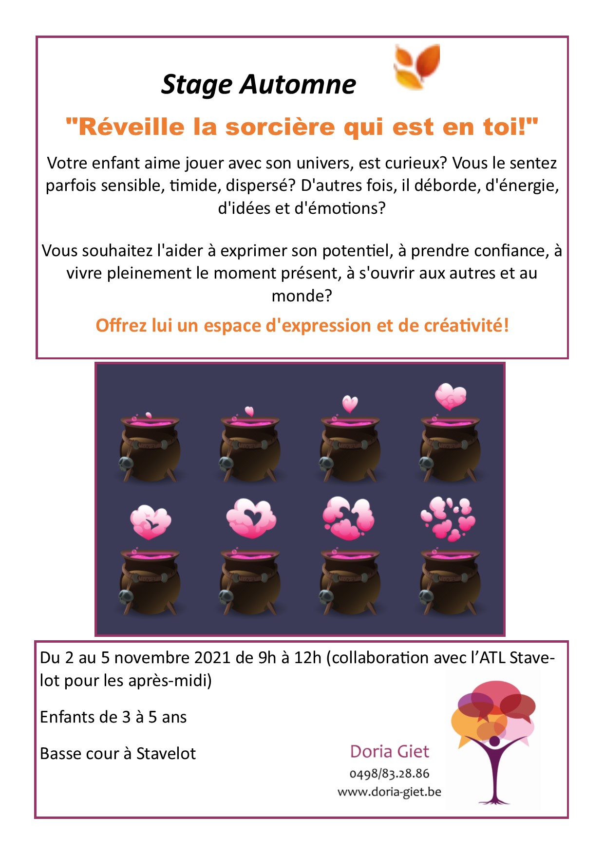 stage-automne-2021 Plaquette stage d'Automne 2021